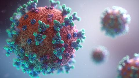 Mikroskopische Nahaufnahme eines Virus